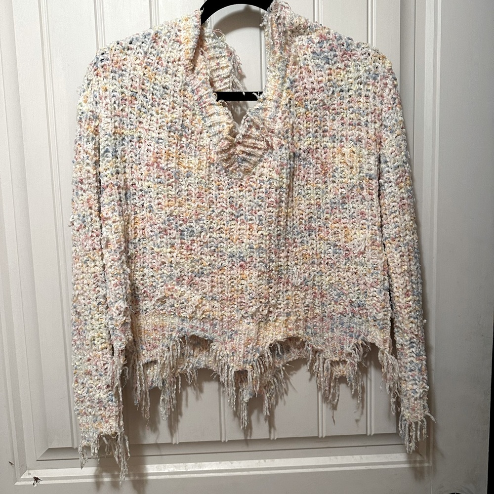Fringe Cropped Sweater